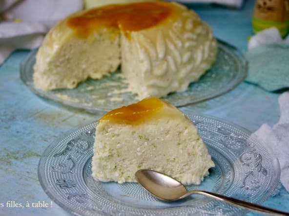 Semifreddo coco citron vert, coulis de mangue