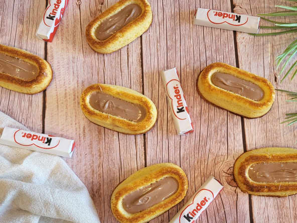 Barquettes kinder et chocolat blanc