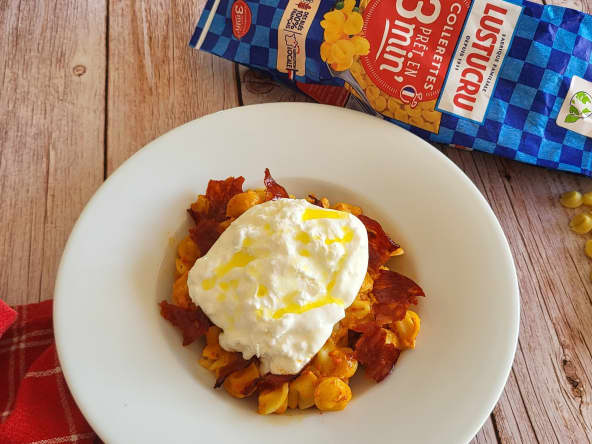 Pâtes à la sauce au poivrons et bacon de chorizo