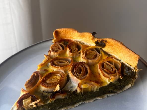 Tarte aux poireaux et épinards facile