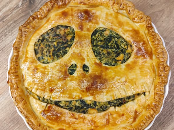 Tourte épinards ricotta saumon Jack O'Lantern