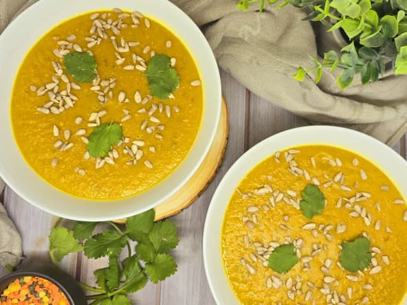 Soupe de carottes et lentilles