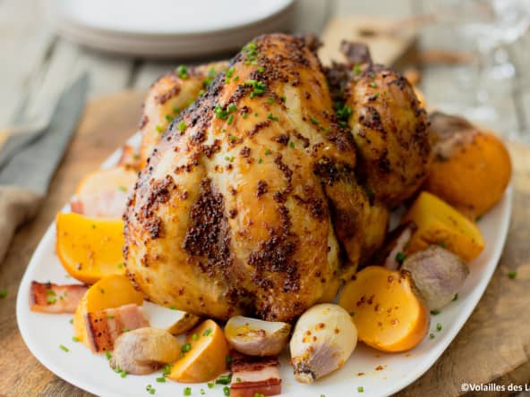 Pintade au miel et à la moutarde