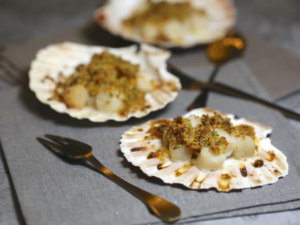 Pétoncles en chapelure de chorizo