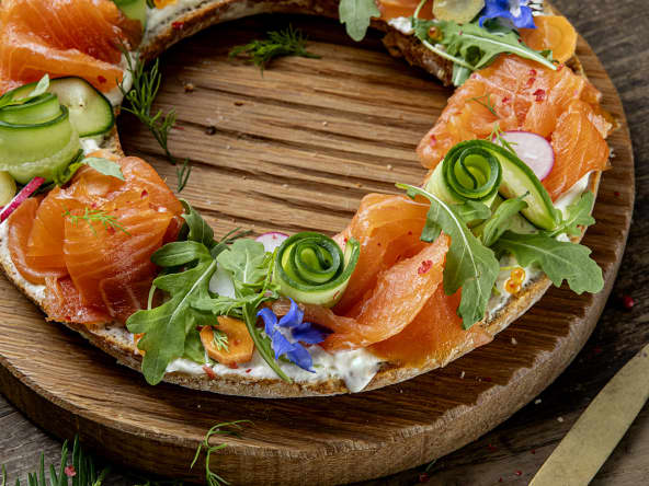 Couronne de Noël au saumon et soda bread irlandais