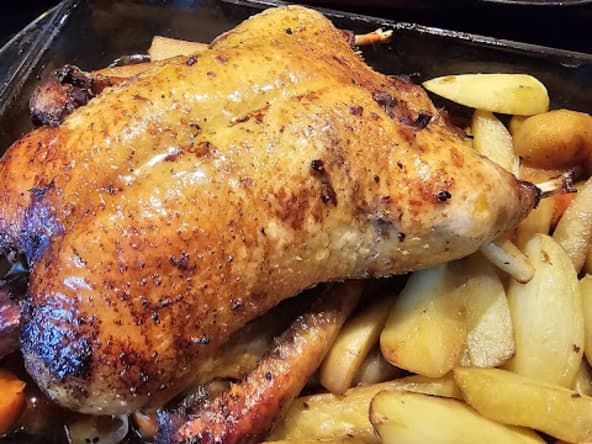 Canette laquée miel soja rôtie au four