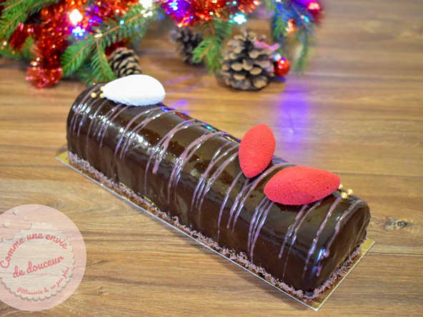 Bûche chocolat framboise et cardamome