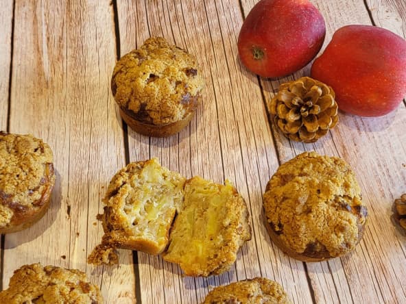 Muffins crumble aux pommes et cannelle