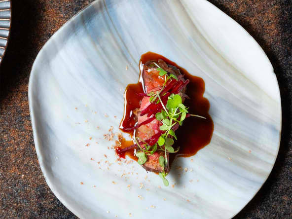 Côte de bœuf maturée, queue de bœuf confite