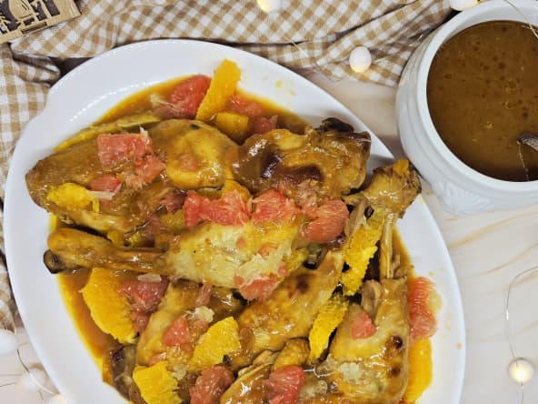 Volaille aux agrumes et épices de Noël