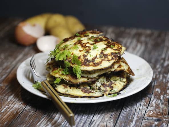 Crêpes de pommes de terre aux herbes