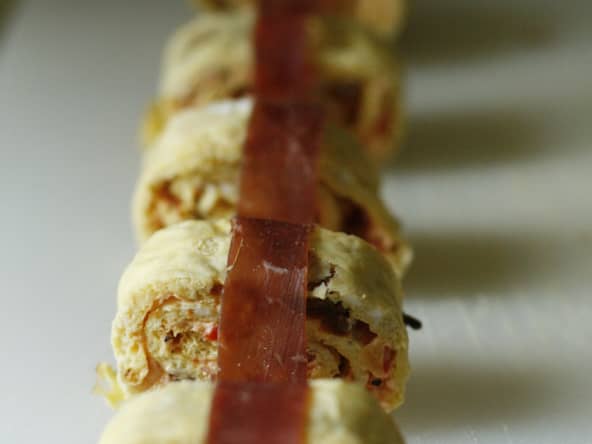 Omelette basque, façon sushis