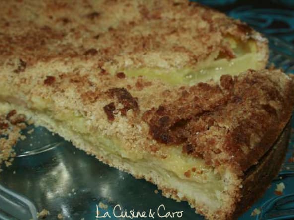 Tarte crumble crémeuse à la Rhubarbe