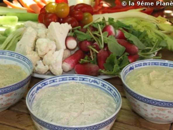 Trio de sauces pour un dip facile de légumes réussi