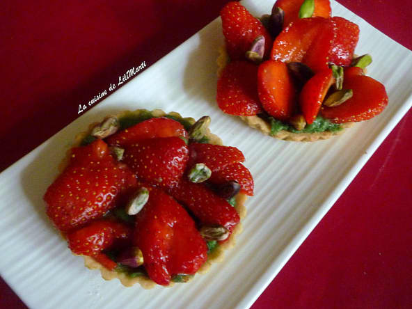 Tartelettes de fraises à la pistache