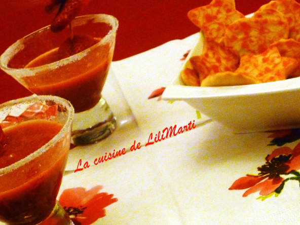 Crème de fraises et ses petits sablés roses