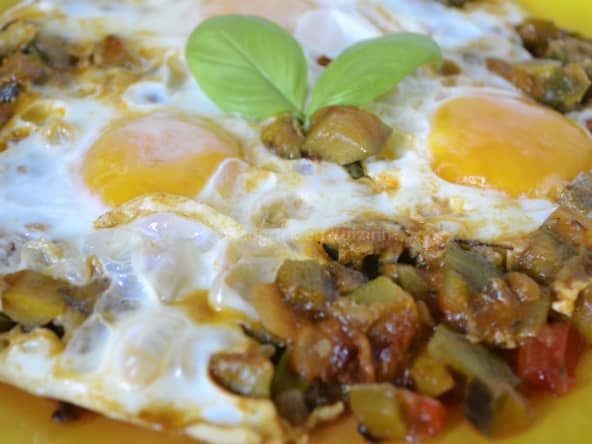 Oeuf au plat à la ratatouille provençale