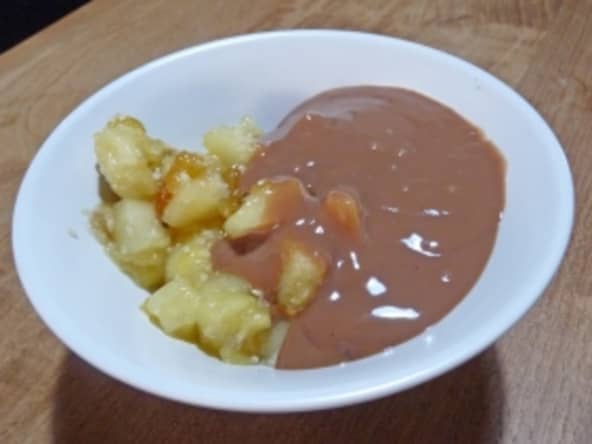 Fruits poêlés et végé choco-béchamel