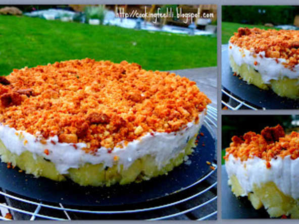 Comme un cheesecake chaud et de poisson, façon brandade