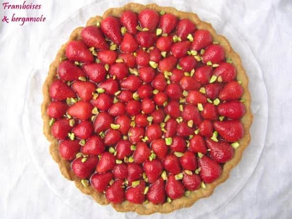 Tarte aux fraises et pistaches