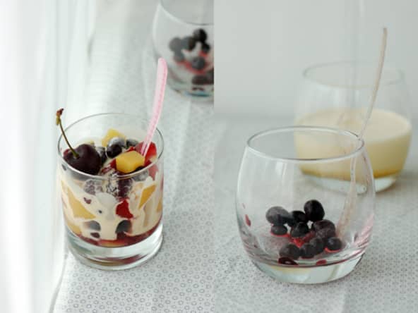 Sabayon et salade de fruits