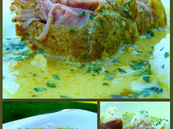 Curry de rôti de veau et quenelles de riz gluant