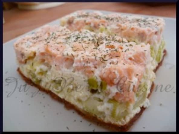 Flan salé au saumon et poireau