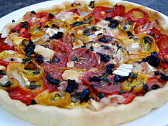 Tarte aux tomates anciennes et chèvre