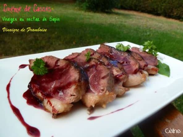 Magret de canard à la crème de cassis