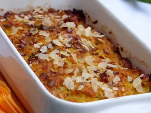 Patidou en gratin, pistaches et parmesan