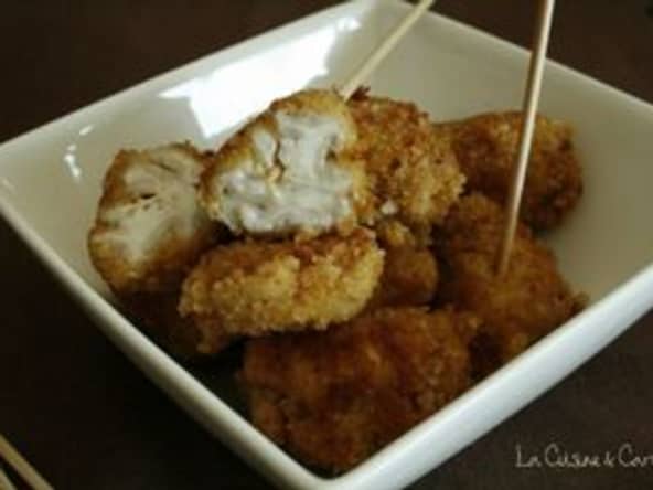 Amuses-bouche de cervelle d'agneau panée