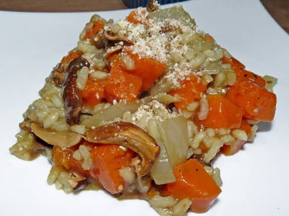 Risotto courge et champignons