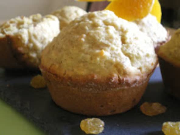 MUFFINS AVOINE ORANGE ET RAISINS SECS