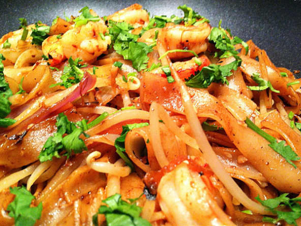 Pâtes de riz sautées