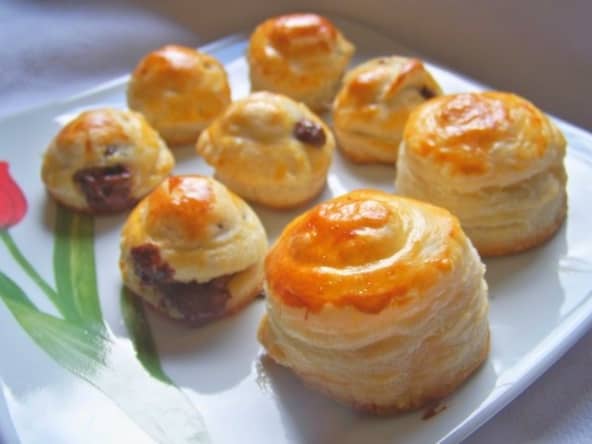 Bouchées feuilletées chocolat-banane