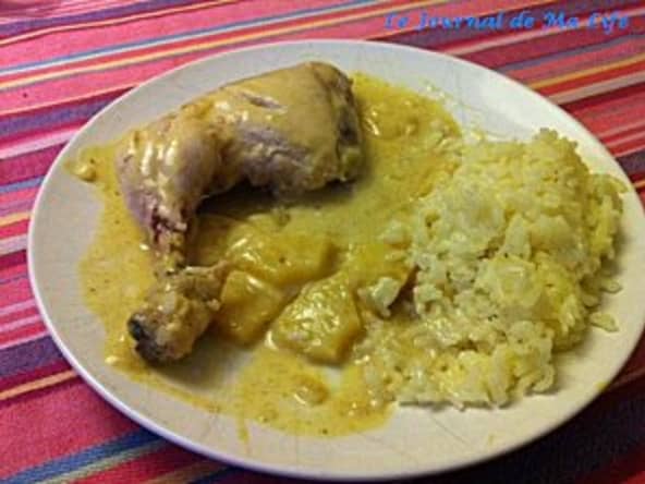 Poulet curry coco ananas