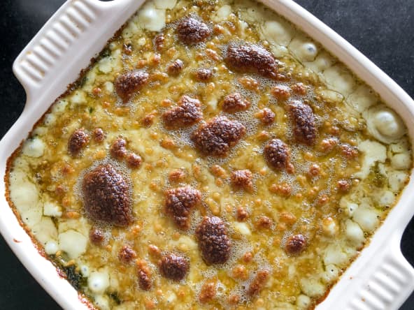 Gratin de bettes dans un plat au four