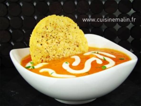 Soupe Potiron Malin et tuiles au parmesan
