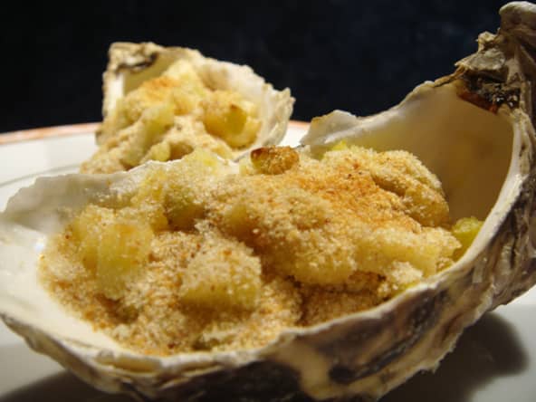 Huîtres gratinées aux pommes