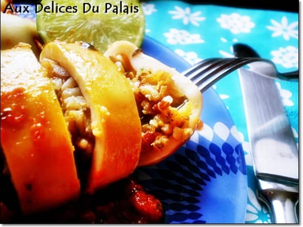 Calamars farcis au riz