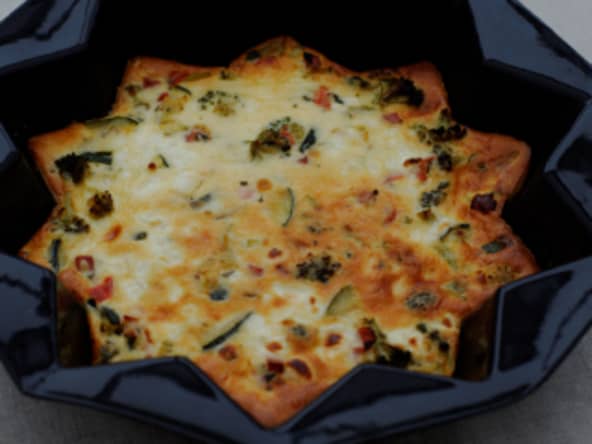 Tarte aux courgettes, brocolis et chèvre sans pâte