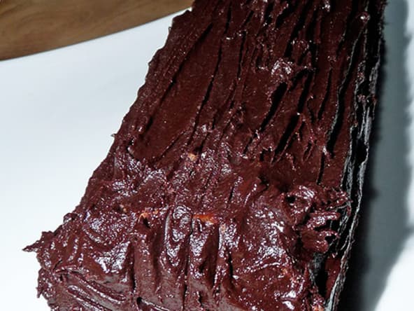 Bûche de noël noix de coco, chocolat et noisette