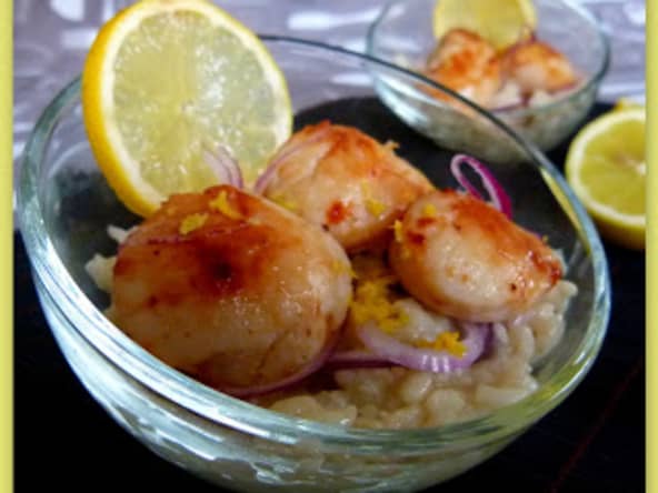 Risotto au citron et aux St Jacques