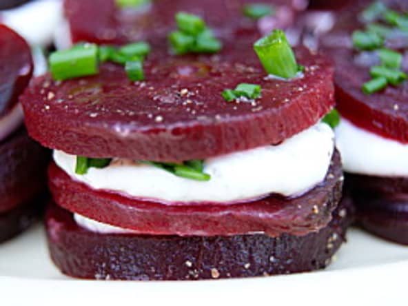 Millefeuilles de betteraves au fromage frais