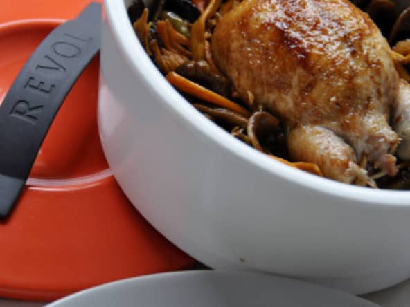 La Petite Cocotte de Caille aux Flageolets et Chanterelles d’Automne