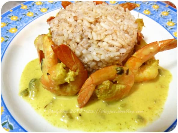 Crevettes au curry