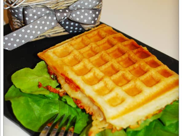 Gaufres feuilletées Jambon et fromage Comté