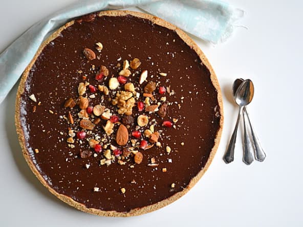 Tarte au chocolat façon mendiants