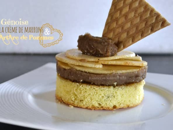Génoise de marron et tartare de pommes