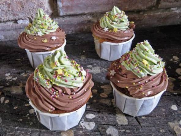 Cupcake noisette-thé matcha-chocolat